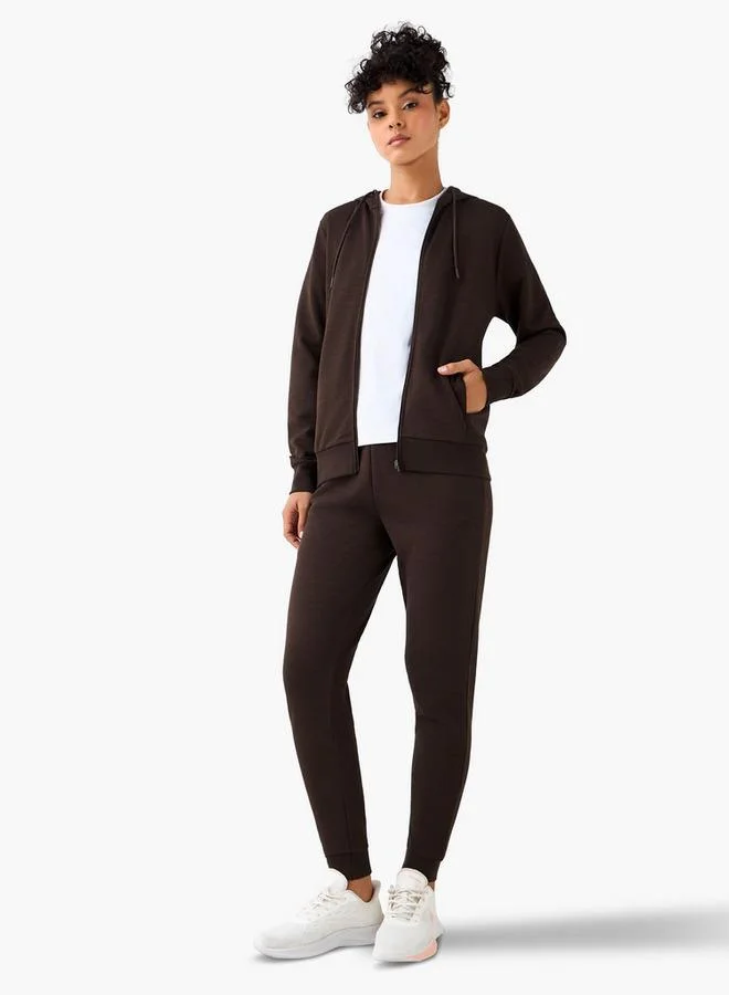 كابا Kappa Women Logo Detail Zip Through Hoodie with Long Sleeves