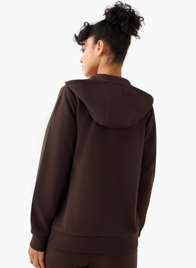 Kappa Women Logo Detail Zip Through Hoodie with Long Sleeves - Image 3