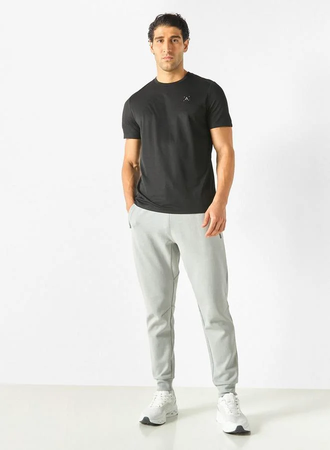 ADOT by Splash Textured Crew Neck T-shirt with Short Sleeves