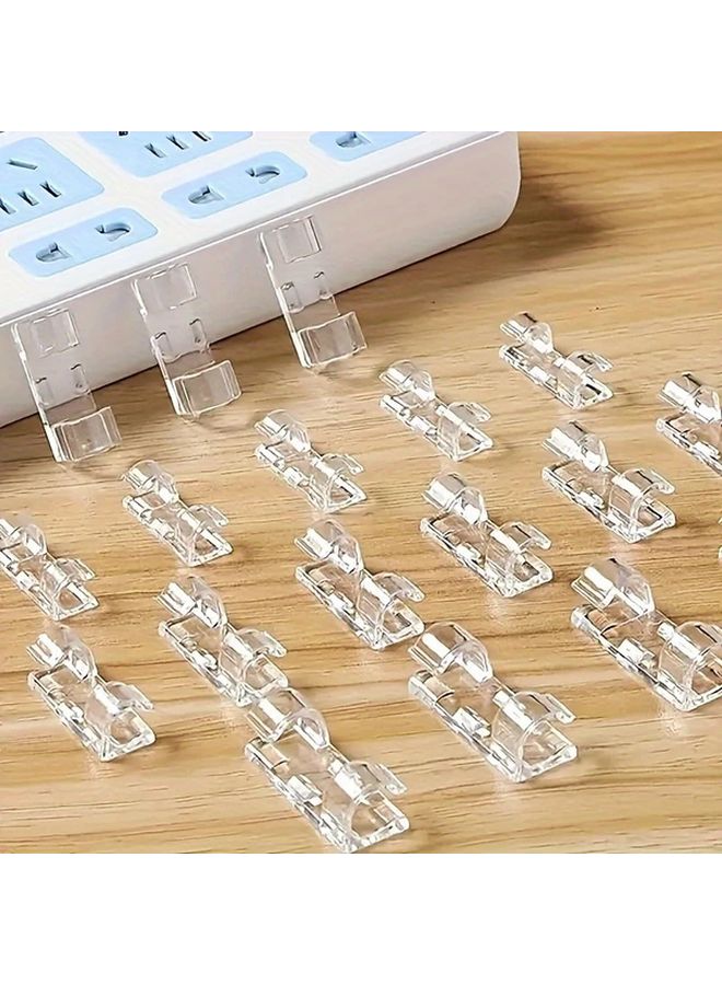 20 قطعة مشابك كابل لاصقة شفافة منظمو الأسلاك لإدارة المنزل والمكتب والجدار - Image 5