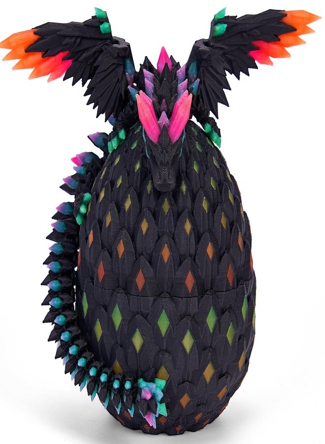 YILCER 3D Printed Dragon Eggs with Wings Glow in The Dark Cool 3D Printer Articulated Animals Fidget Toy for Teen Crystal 3D Print Dinosaur Toys for Boys Girls (Rainbow(Glow in The Dark)) - Image 1
