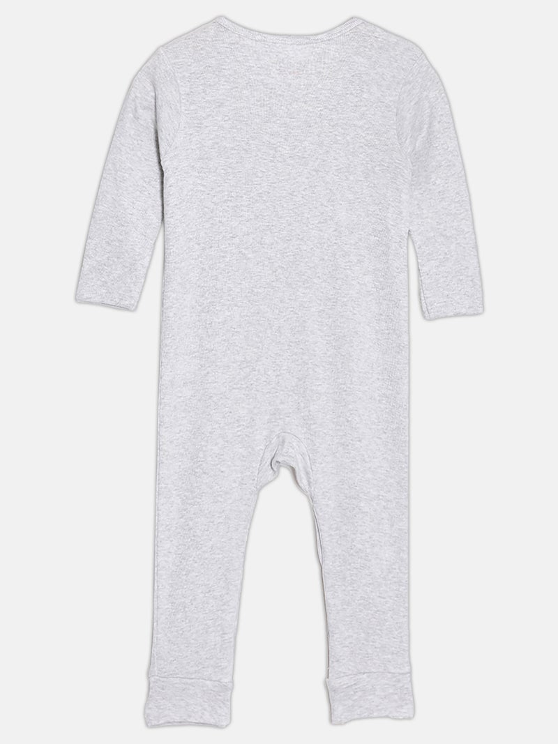 برون طقم بيجامات قطن عضوي مطبوع للبنات من برون، رمادي فاتح وأسود، قطعتين - Image 5