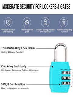 Generic 6 Pcs Luggage Combination Locks, 3 Digit Combinations Padlock Safe Cipher Lock Mini Combination Lock Resettable Number Lock for Lockers Suitcases Luggage Briefcases Computer Bags  - Image 4