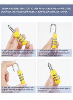Generic 6 Pcs Luggage Combination Locks, 3 Digit Combinations Padlock Safe Cipher Lock Mini Combination Lock Resettable Number Lock for Lockers Suitcases Luggage Briefcases Computer Bags  - Image 3