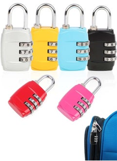 Generic 6 Pcs Luggage Combination Locks, 3 Digit Combinations Padlock Safe Cipher Lock Mini Combination Lock Resettable Number Lock for Lockers Suitcases Luggage Briefcases Computer Bags  - Image 1