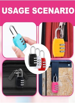 Generic 6 Pcs Luggage Combination Locks, 3 Digit Combinations Padlock Safe Cipher Lock Mini Combination Lock Resettable Number Lock for Lockers Suitcases Luggage Briefcases Computer Bags  - Image 5
