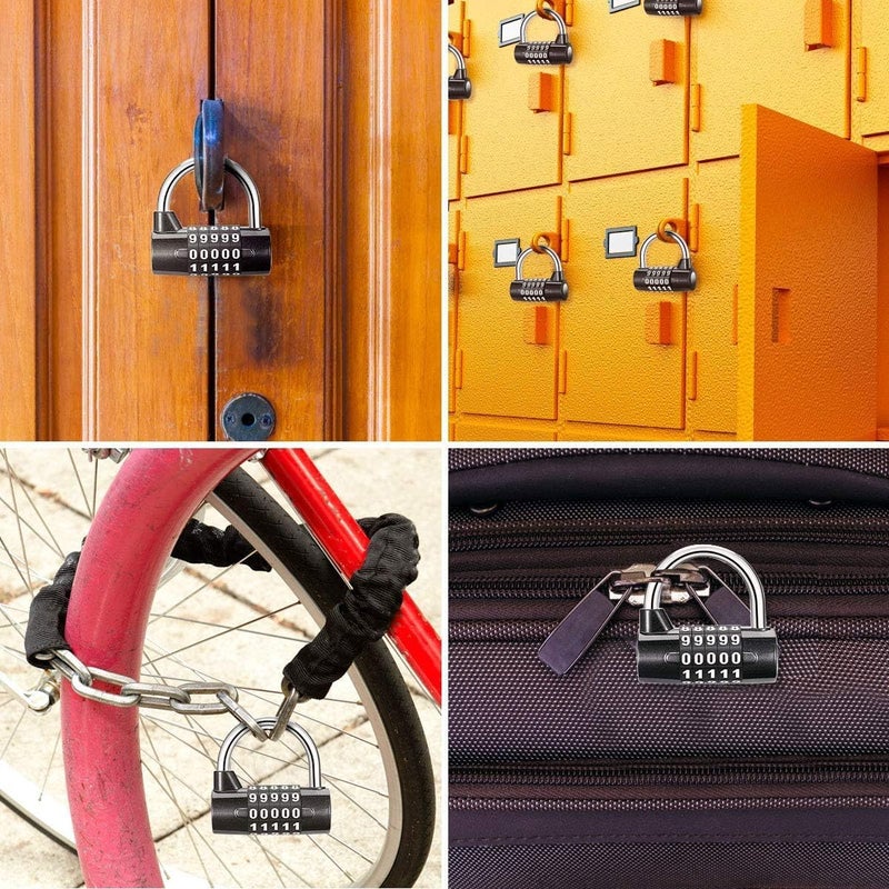 Vroxy 5 Dial Digit Code Combination Padlock Security Door Password Lock Password Lock for Gym School Employee Locker Travel Suitcase Lock 1Pcs Blue - Image 5