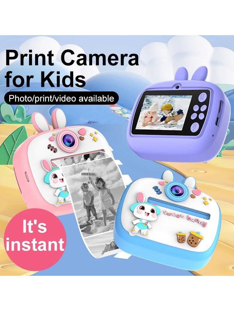 BlueFire 1080P HD 2.4 Inch Screen Mini Photo Printer – Portable Zero Ink Instant Print Camera for Kids, 2400W Pixels, 1300mAh Battery (2000 Photos per Charge), Video Recording, Photo Sticker & Filter, Multi-Scene Modes - Image 2