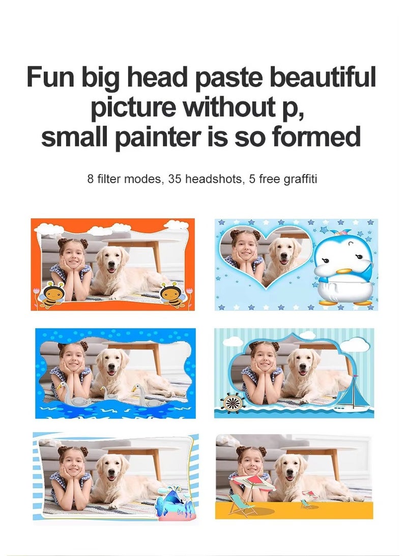 BlueFire 1080P HD 2.4 Inch Screen Mini Photo Printer – Portable Zero Ink Instant Print Camera for Kids, 2400W Pixels, 1300mAh Battery (2000 Photos per Charge), Video Recording, Photo Sticker & Filter, Multi-Scene Modes - Image 5