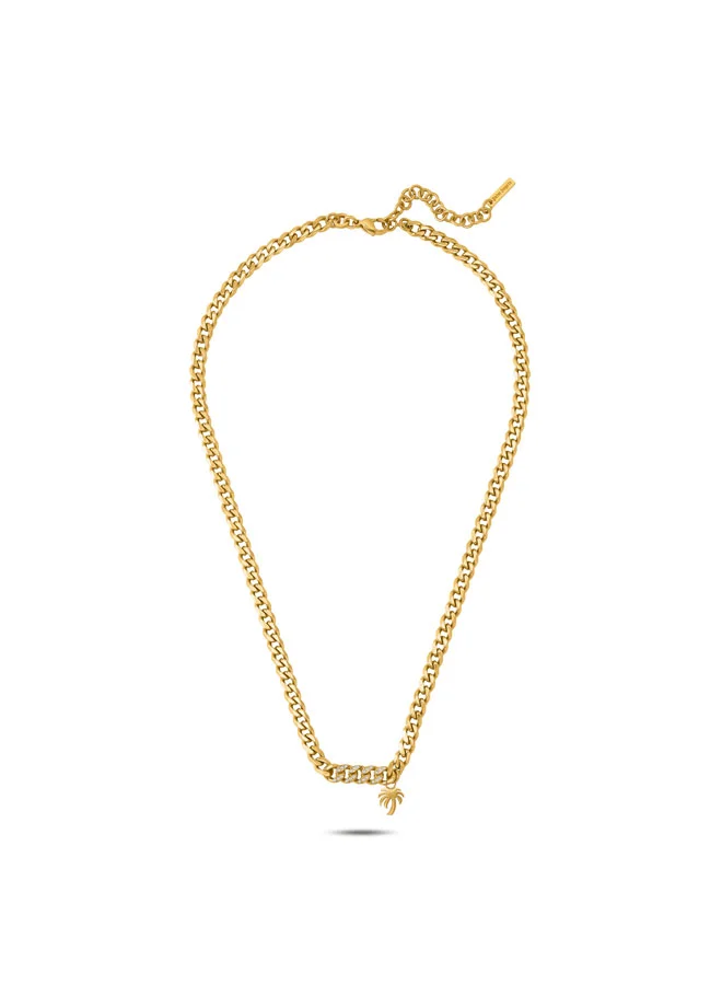 بالم انجلز Icona Yellow Gold Plated Stainless Steel Chain Necklace for Women