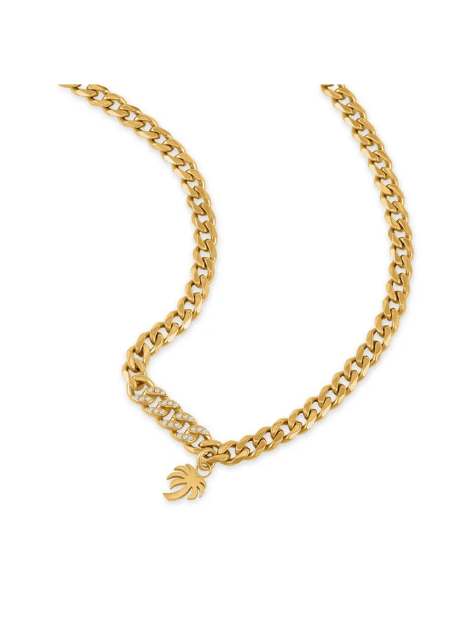 بالم انجلز Icona Yellow Gold Plated Stainless Steel Chain Necklace for Women