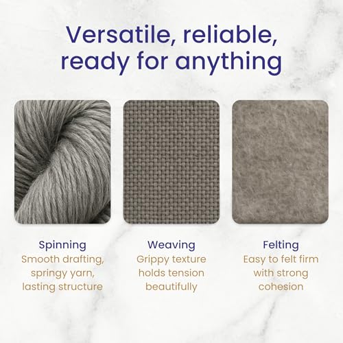 Revolution Fibers Corriedale Wool Roving 1 lb (16 Ounces) for Spinning | Soft Chunky Jumbo Yarn for Arm Knitting Blanket |100% Natural Undyed Wool Yarn Bulk, Felting Core, Carded Stuffing (Gray) - Image 5