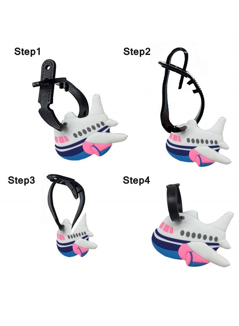 واي آند دي Unicorn Luggage Tag Flamingo and Airplane Kids Labels for Suitcases, Cute PVC Travel ID Tags with Adjustable Strap - Image 5