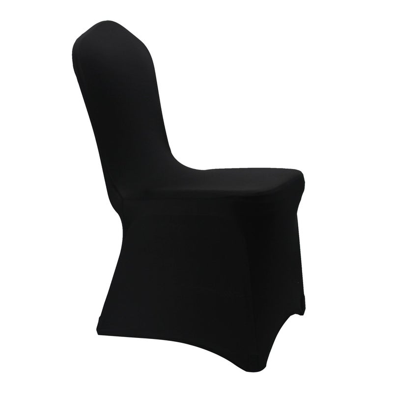 Welmatch WELMATCH Black Stretch Spandex Chair Covers Wedding Universal - 10 Pcs Banquet Wedding Party Dining Decoration Scuba Elastic Chair Cover (Black  10)  - Image 1
