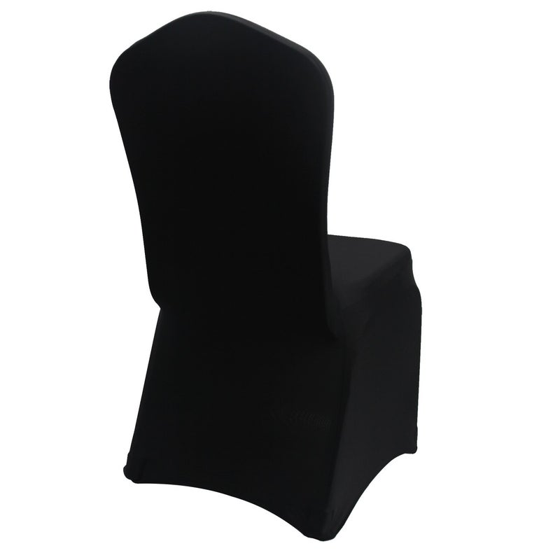Welmatch WELMATCH Black Stretch Spandex Chair Covers Wedding Universal - 10 Pcs Banquet Wedding Party Dining Decoration Scuba Elastic Chair Cover (Black  10)  - Image 2