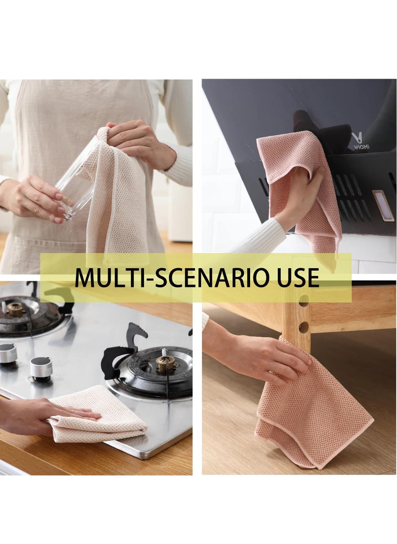 TAYRAN - 6 Pcs Kitchen Towels Set, Microfiber Cleaning Cloth, Fish Scale Multi-Purpose Reusable Kitchen Wipes, is for Home, Cars Window Cleaning, Must Household Cleaning Tools (30cm x 30cm ) - Image 1