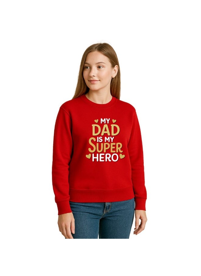 PRINTSHOP4ME Father’s Day Women’s Sweatshirt –Round Neck,Long Sleeve,100%Cotton,Breathable,Casual Wear, Comfortable Fit,Soft Fabric,Stylish Gift for Dad Appreciation Day,Classic Design  - Image 2
