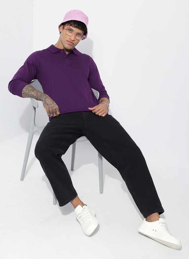 Dillinger Men Regular Fit Long Sleeve Solid Polo - Image 4