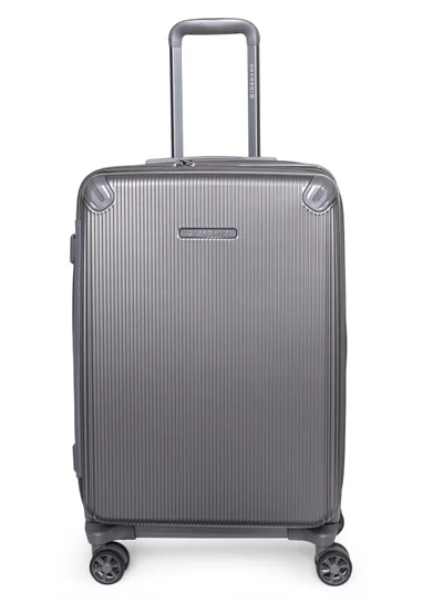 GIORDANO Giordano TitanX 24-Inch Check-In Luggage – Medium Hard Shell Trolley Suitcase with Extra Secure Lock, Expandable Luggage Design, 360° Double Spinner Wheels, Lightweight Unbreakable Travel Bag – Dark Grey