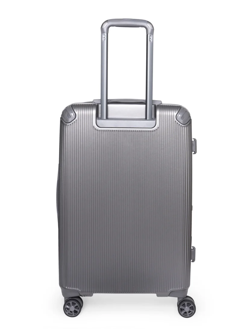 GIORDANO Giordano TitanX 24-Inch Check-In Luggage – Medium Hard Shell Trolley Suitcase with Extra Secure Lock, Expandable Luggage Design, 360° Double Spinner Wheels, Lightweight Unbreakable Travel Bag – Dark Grey