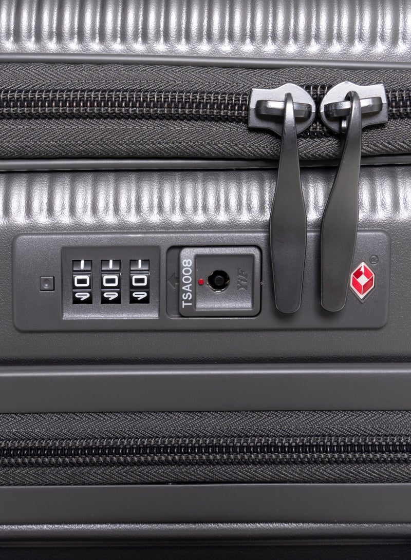 GIORDANO Giordano TitanX 24-Inch Check-In Luggage – Medium Hard Shell Trolley Suitcase with Extra Secure Lock, Expandable Luggage Design, 360° Double Spinner Wheels, Lightweight Unbreakable Travel Bag – Dark Grey - Image 5