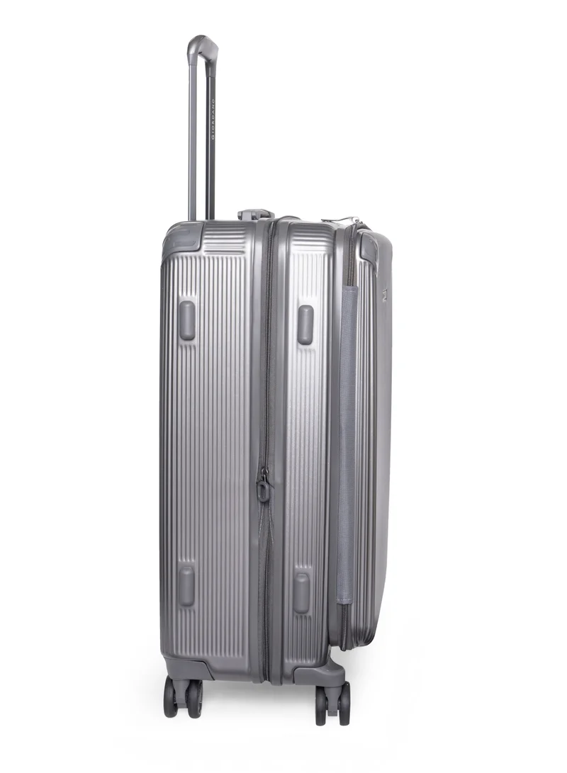 GIORDANO Giordano TitanX 24-Inch Check-In Luggage – Medium Hard Shell Trolley Suitcase with Extra Secure Lock, Expandable Luggage Design, 360° Double Spinner Wheels, Lightweight Unbreakable Travel Bag – Dark Grey