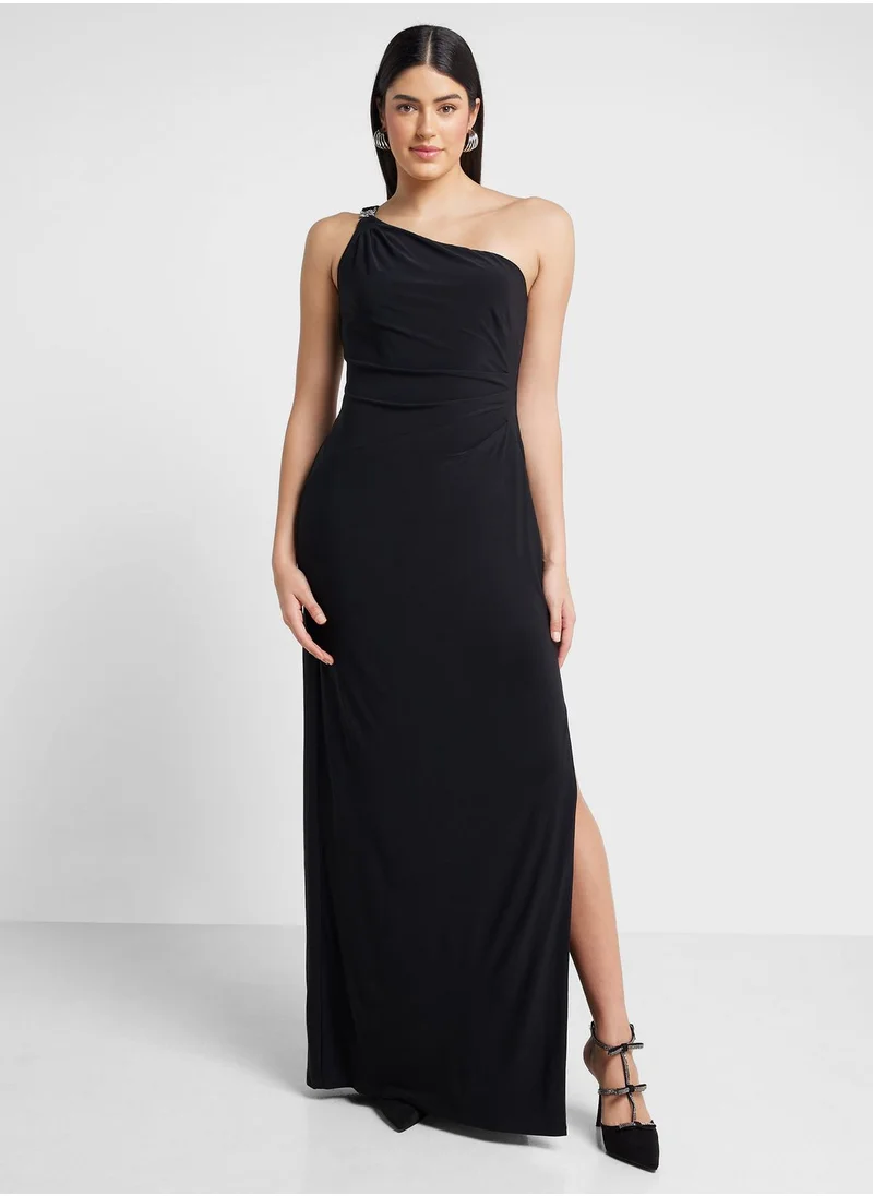 Lauren Ralph Lauren One Shoulder Knitted Dress