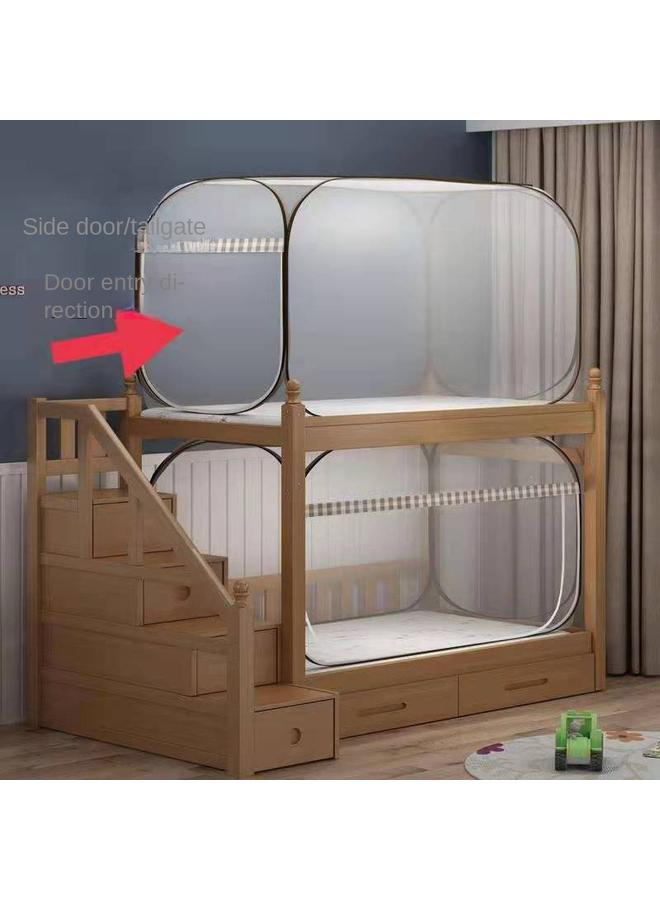 Bluejw Single Bed Mosquito Net Student Dormitory Foldable 0.91.2 Upper And Lower Yurt M Side Door Installation Square Roof Free 1.0 - Image 1