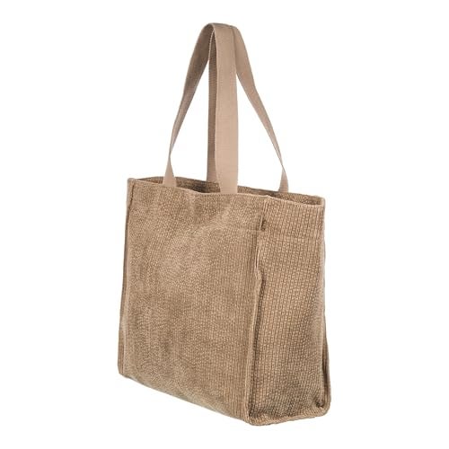 Roxy Stylish Soft Corduroy Large Capacity Tote Bag, Feeling Good-Oil Green - Image 2