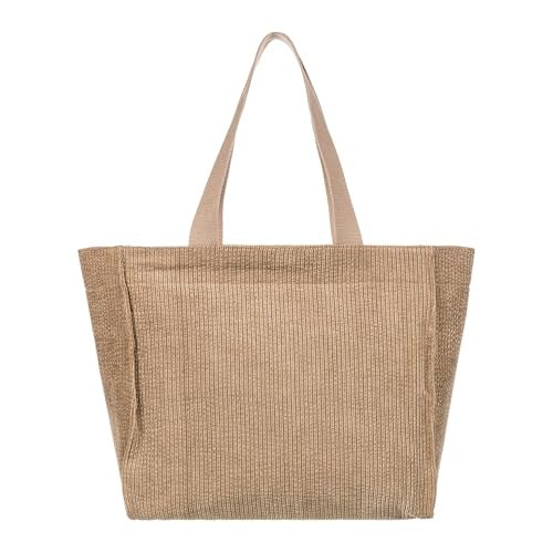 Roxy Stylish Soft Corduroy Large Capacity Tote Bag, Feeling Good-Oil Green - Image 4