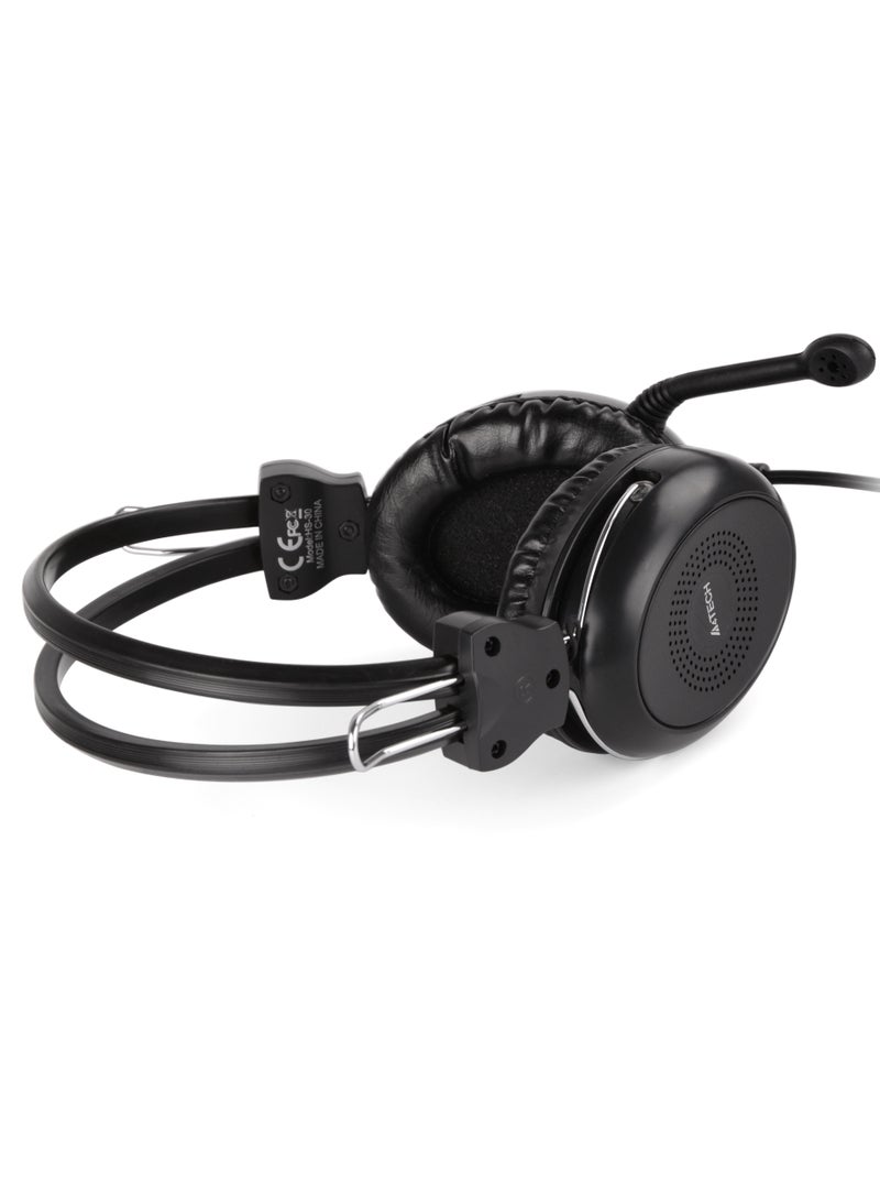 A4TECH SINGLE STEREO COMFORTFIT HEADPHONE WITH MICROPHONE HS-30I, NOICE CANCELLING MIC, BLACK - Image 5