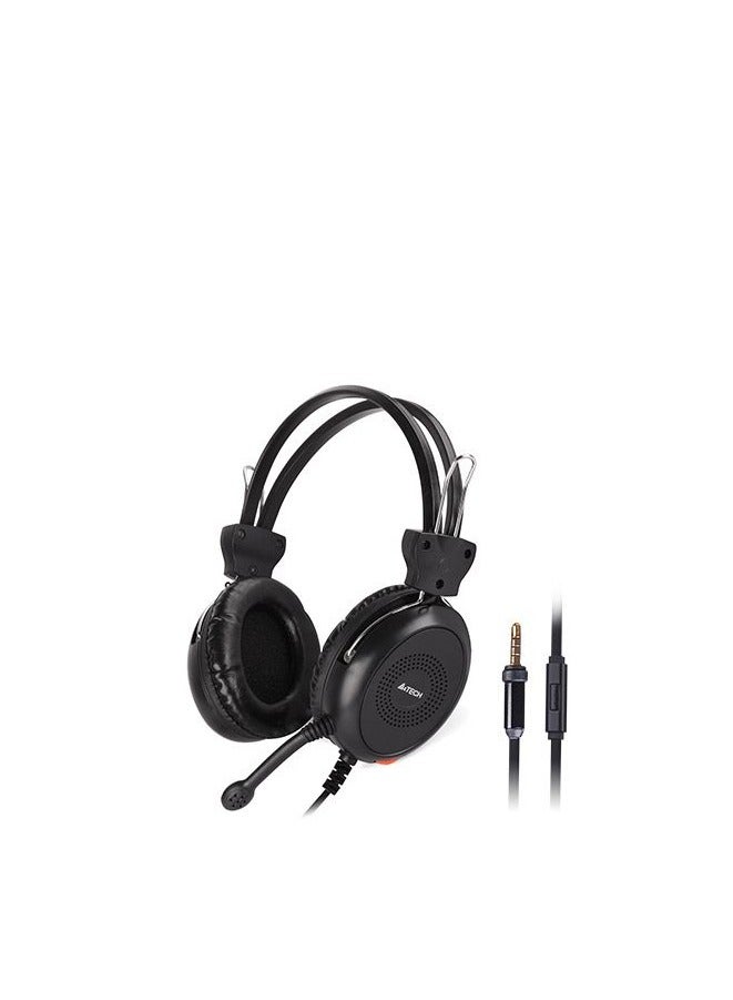 A4TECH SINGLE STEREO COMFORTFIT HEADPHONE WITH MICROPHONE HS-30I, NOICE CANCELLING MIC, BLACK - Image 1
