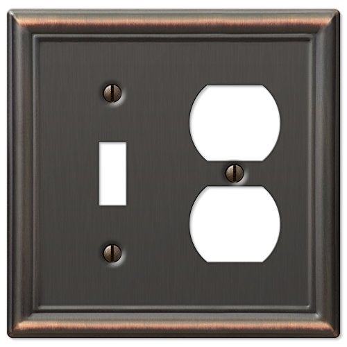 Amerelle 149TDDB Chelsea Wallplate, 1 Toggle / 1 Duplex, Steel, Aged Bronze, 1-Pack - Image 5