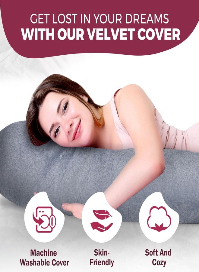 PILLANI Pregnancy Pillows for Sleeping - V C U Shaped 57inch Full Body Pillow with Removable Washable Cover, Cooling Maternity Pillow for Pregnant Women, Support for Back Belly Legs Hip - Image 5