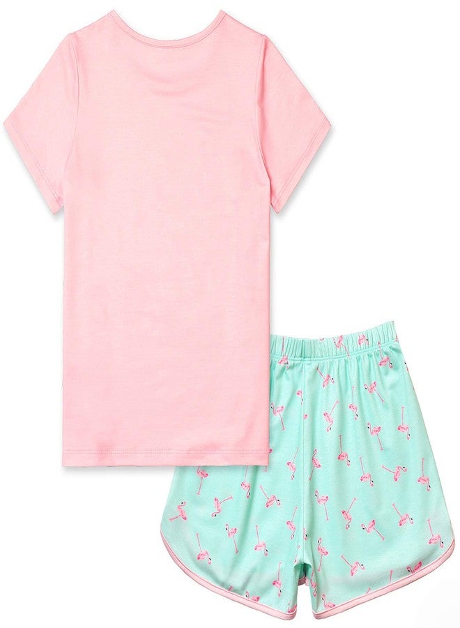 QPANCY Flamingo Pajama Sets Matching 18-inch Dolls & Girls 8 9 Pjs Night Shirts - Image 3