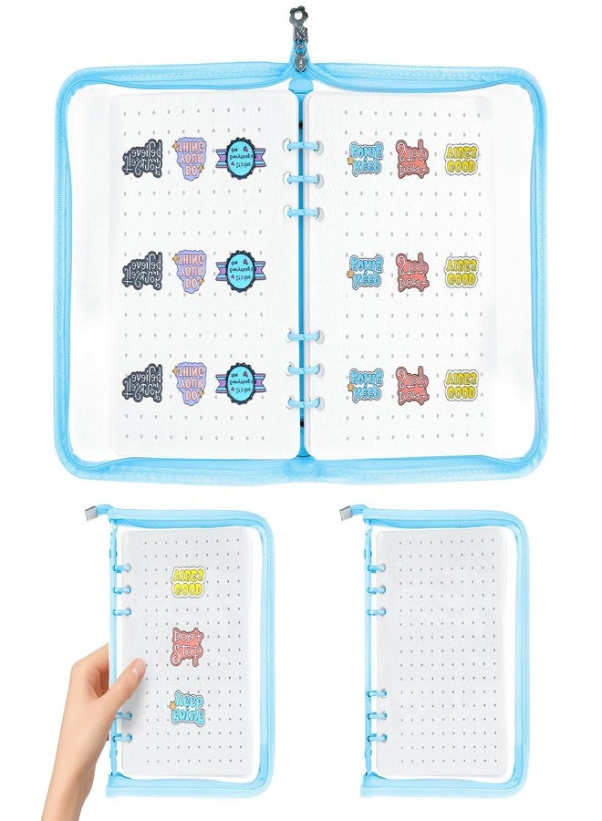 Qiuruoo 8-Page Pin Display Book, Portable Pin Trading Book, Badge Holder, Organizer Flipchart Album, Souvenir Badge Pouch for Traveling Collectors(Blue) - Image 1