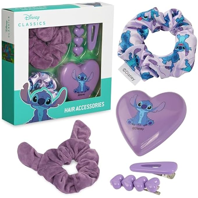 Disney STITCH HAIR CLIPS & HAIR ACCESSORIES FOR GIRLS TEENS WITH FOLDING BRUSH, DRESS UP BEAUTY SET STOCKING FILLERS STITCH GIFTS FOR GIRLS - Image 1