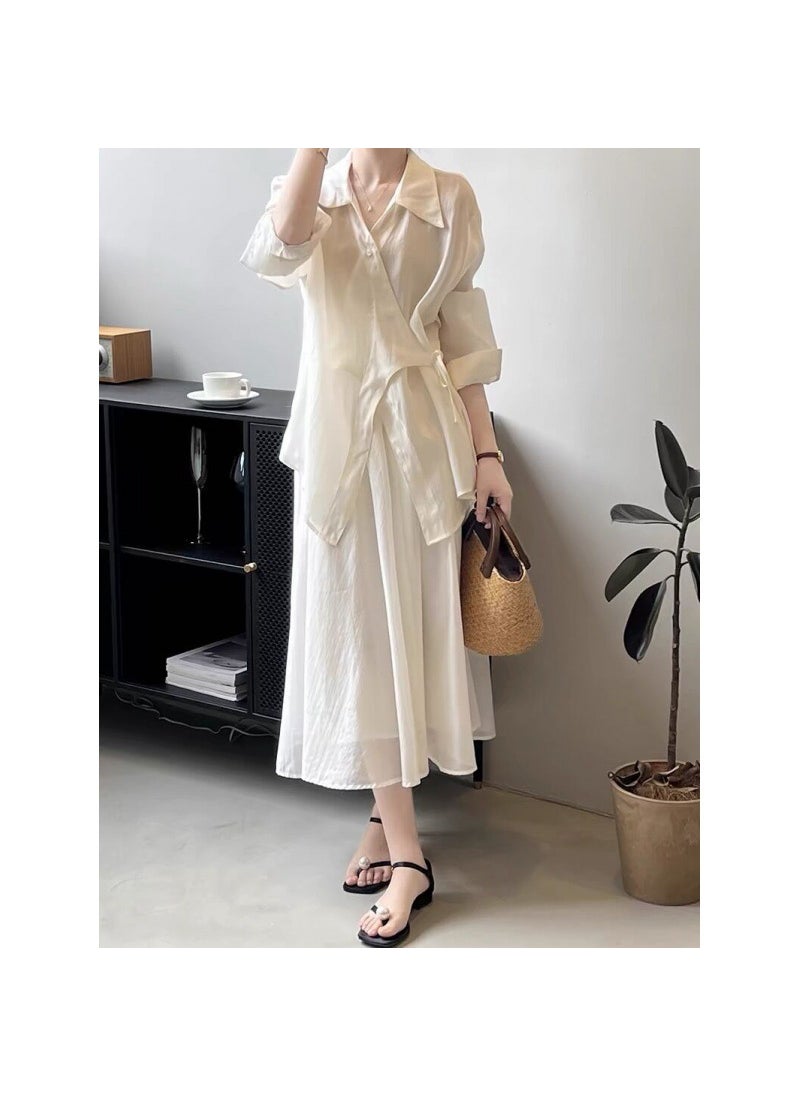 Generic 2024 Chinese Style Skirt Suit for Women Spring/Summer High-end Fashion Creamy-white 
