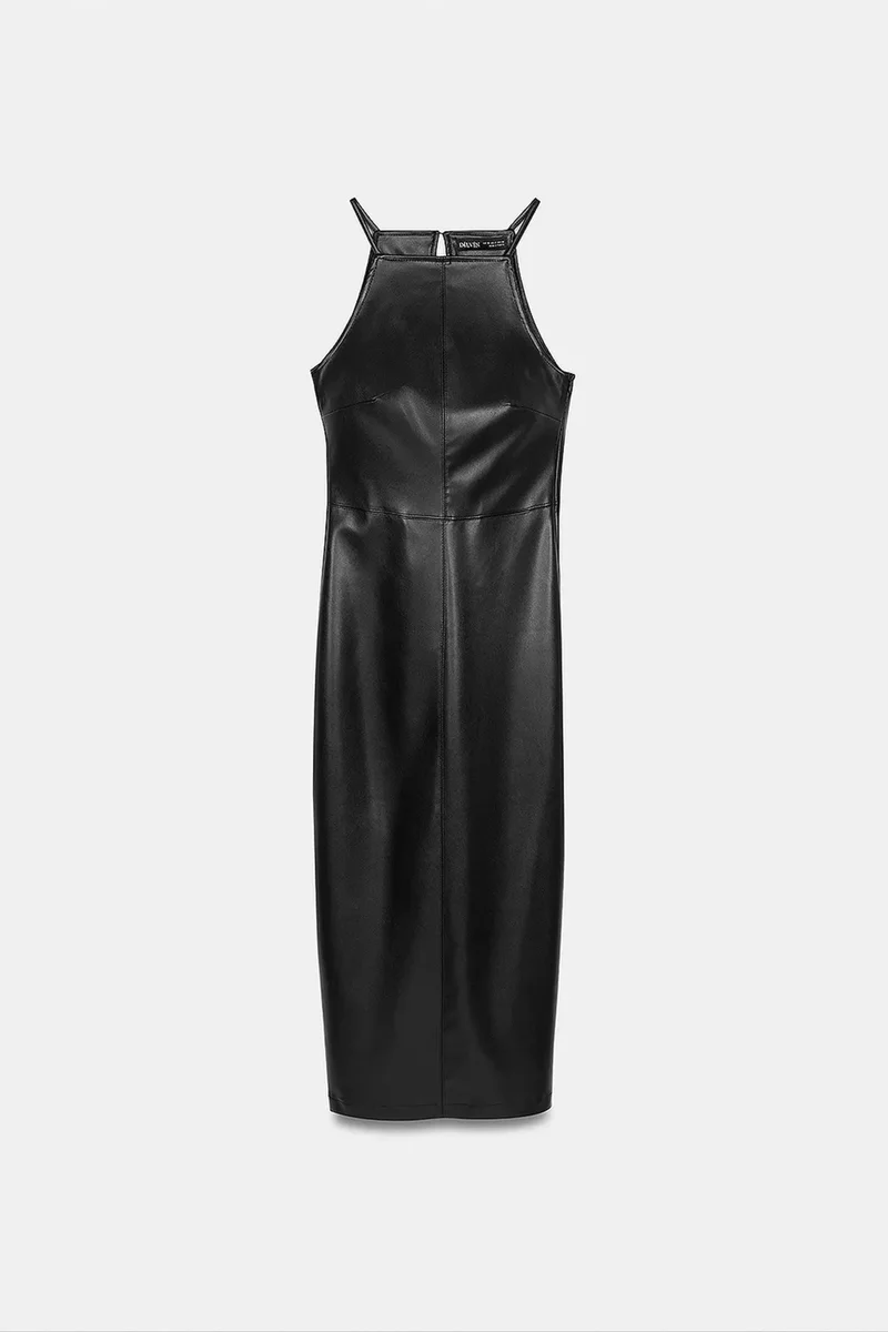 Dilvin Black DILVIN Halter Neck Midi Dress for Women | Best Price UAE