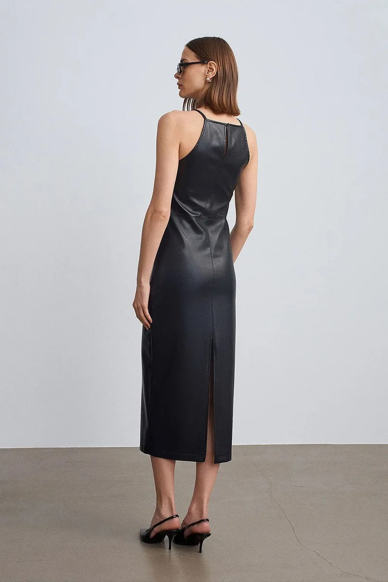 Dilvin DILVIN Halter Neck Midi Dress