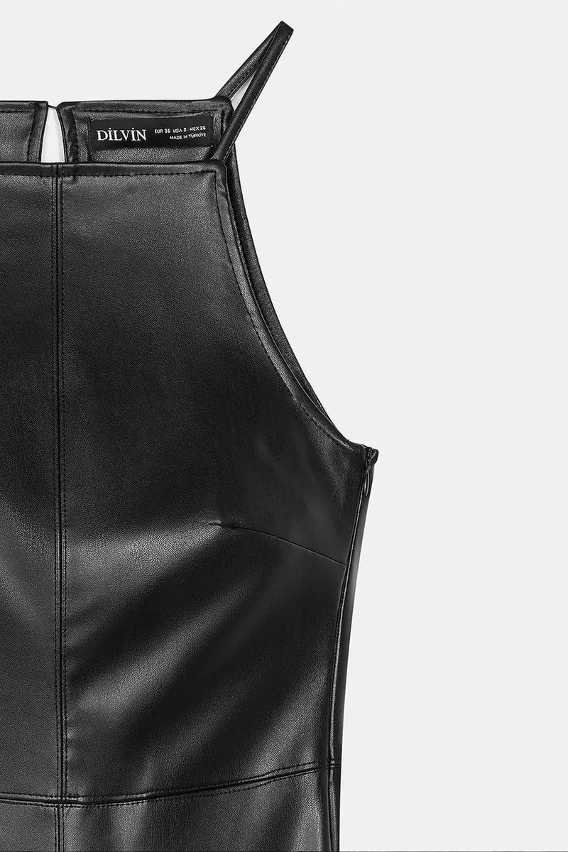 Dilvin Black DILVIN Halter Neck Midi Dress for Women | Best Price UAE