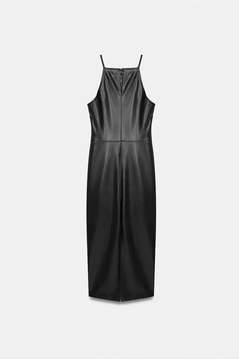 Dilvin Black DILVIN Halter Neck Midi Dress for Women | Best Price UAE