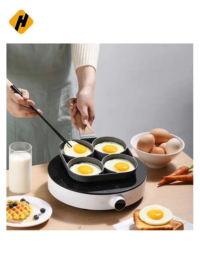 HuHa - Egg Cooker Frying Pan, 4-Cups Non-Stick Cookware Aluminium Alloy Fried Egg Cooker,Pancake,Omelette Pan - Image 1