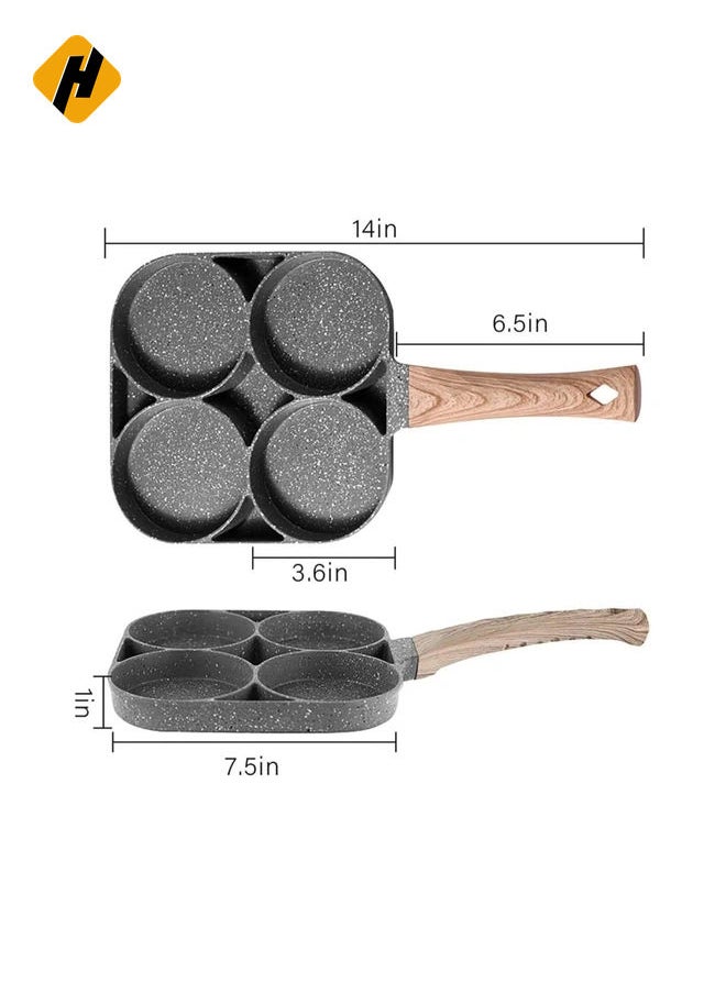 HuHa - Egg Cooker Frying Pan, 4-Cups Non-Stick Cookware Aluminium Alloy Fried Egg Cooker,Pancake,Omelette Pan - Image 1