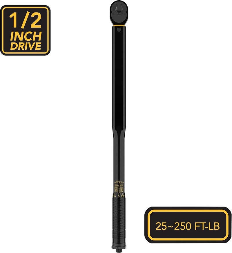 LEXIVON 1/2-Inch Drive Click Torque Wrench 25-250 Ft-Lb/33.9-338.9 Nm (LX-184), black - Image 5