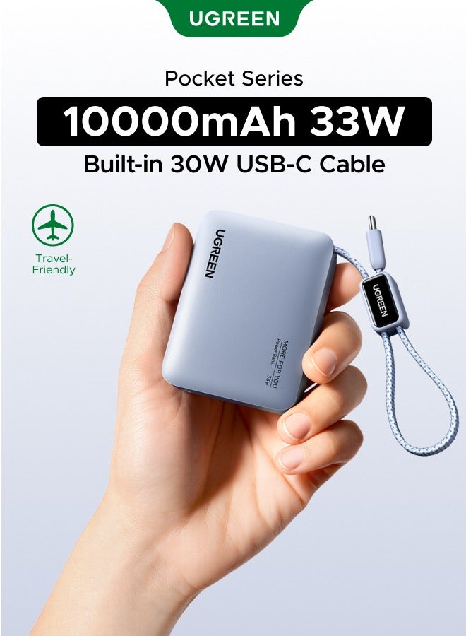 Ugreen 10000mAh 30W Power Bank with Built-in USB-C Cable, Compact Portable Charger, 3-Device Fast Charging Powerbank, 33W for iPhone 18 Pro, iPhone 18 Pro Max, iPhone Duo, Xiaomi/Redmi, for iPhone 18 Pro, iPhone 18 Pro Max, iPhone Duo, iPhone, Samsung, iPad 10000mAh 30W 10000mAh 30W - Image 1