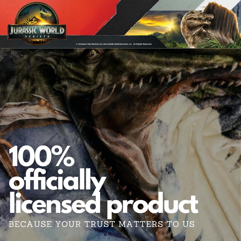 FRANCO Jurassic World Rebirth Kids Bedding Super Soft Plush Throw Blanket  46 in x 60 in  (Officially Licensed Product) - Image 4