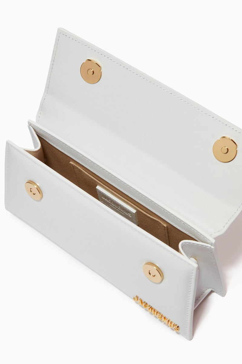 Jacquemus  لو تشيكيتو طويلة حقيبة يد حقيبة حمل الجلد رفرف طويل مع حزام Crossbody - Image 3