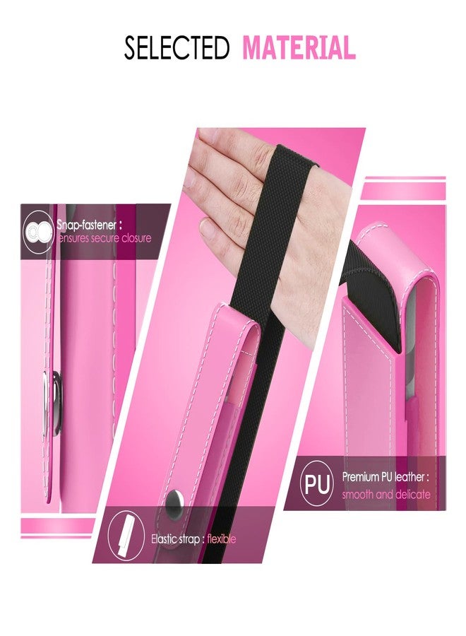 MoKo Pencil Holder for Apple Pencil Pro,1st/2nd Generation,USB-C, PU Leather iPad Pencils Sleeve Pouch with Buckle & Elastic Band Attach to iPad Case, Peony - Image 4