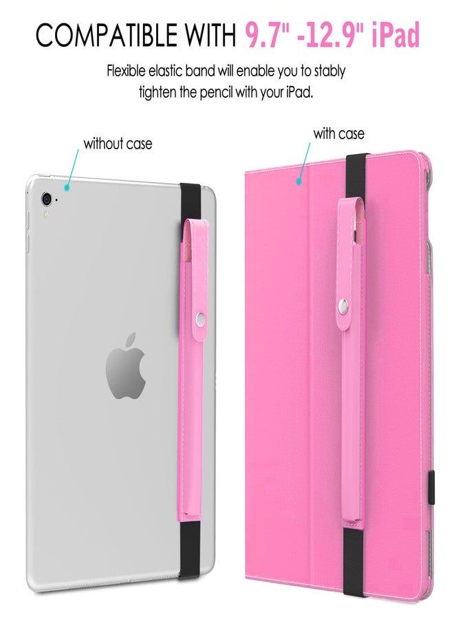 MoKo Pencil Holder for Apple Pencil Pro,1st/2nd Generation,USB-C, PU Leather iPad Pencils Sleeve Pouch with Buckle & Elastic Band Attach to iPad Case, Peony - Image 5